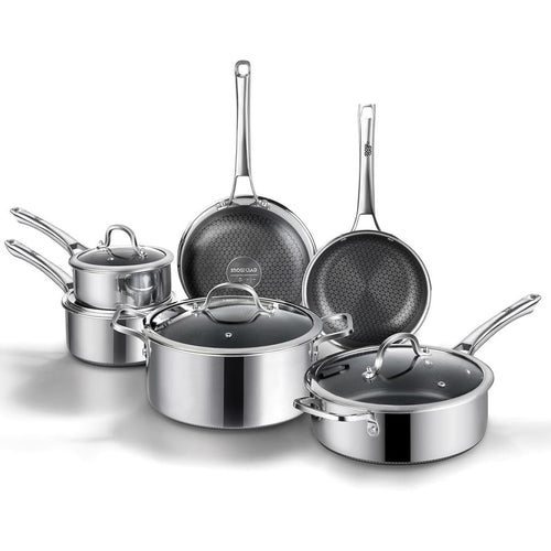 10-Piece Hybrid Nonstick Stainless Cookware Set